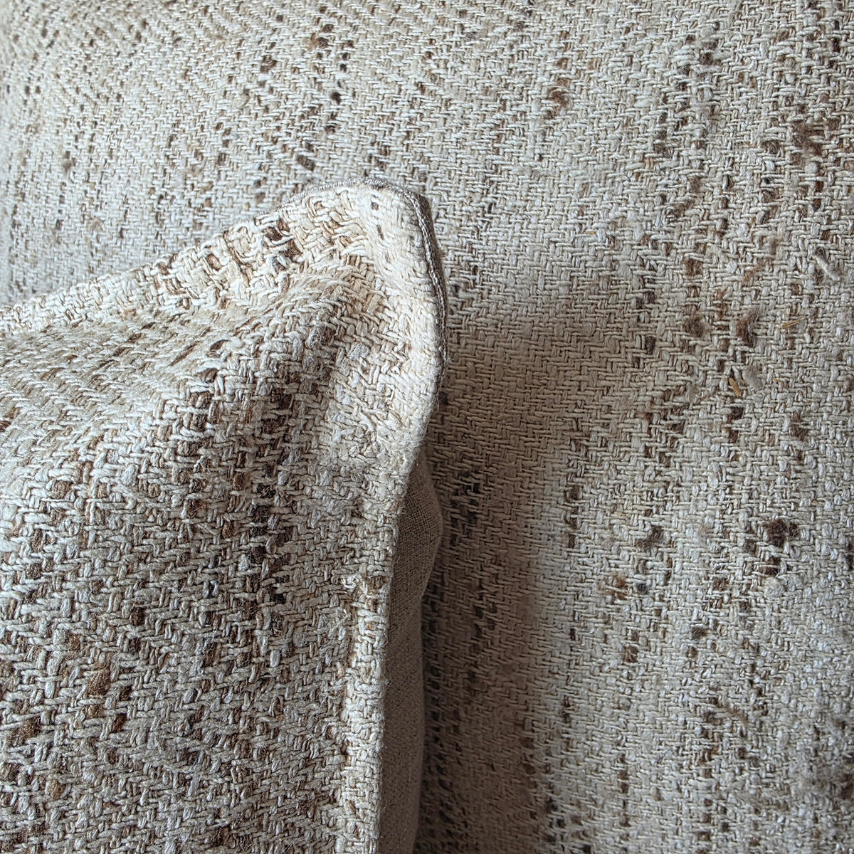 Cushion: Samira Silk Weave Natural | Natural + Chocolate | 2 Sizes