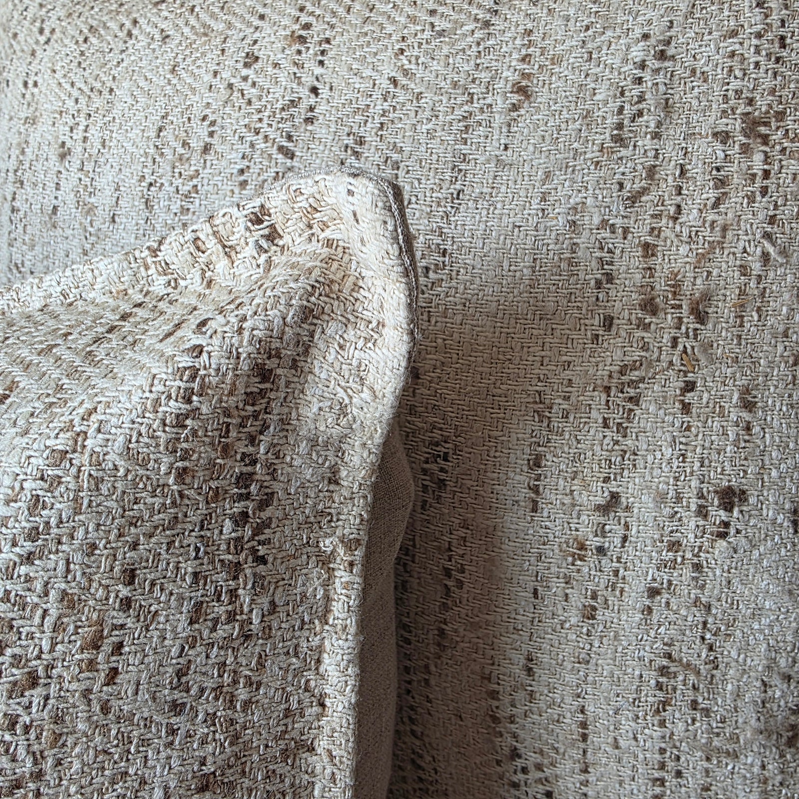 Cushion: Samira Silk Weave Natural | Natural + Chocolate | 2 Sizes