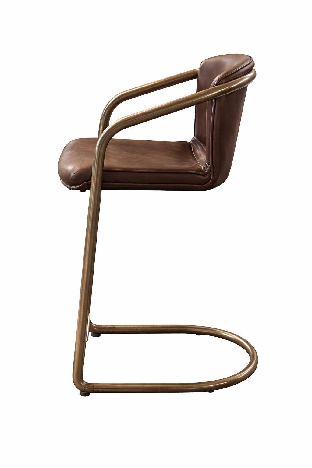 Orlando : Bar Stool, brown leather