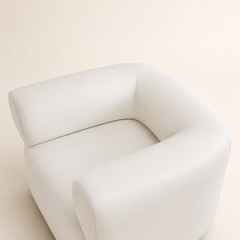 Catalina : Organic Form, Rounded Arm, Wide Lounge Chair. 100cm W x 90 cm D x 75cm H | Off White