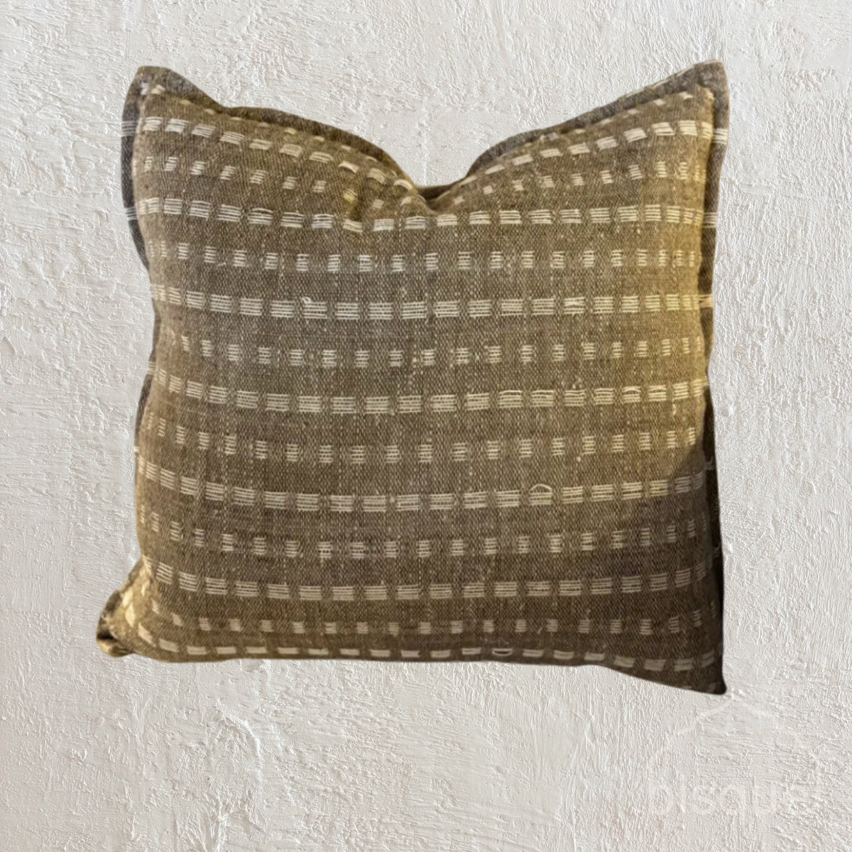ADELINE. SILK CROSSING, NATURAL, CREAM THREAD. 60 X 60CM CUSHION.