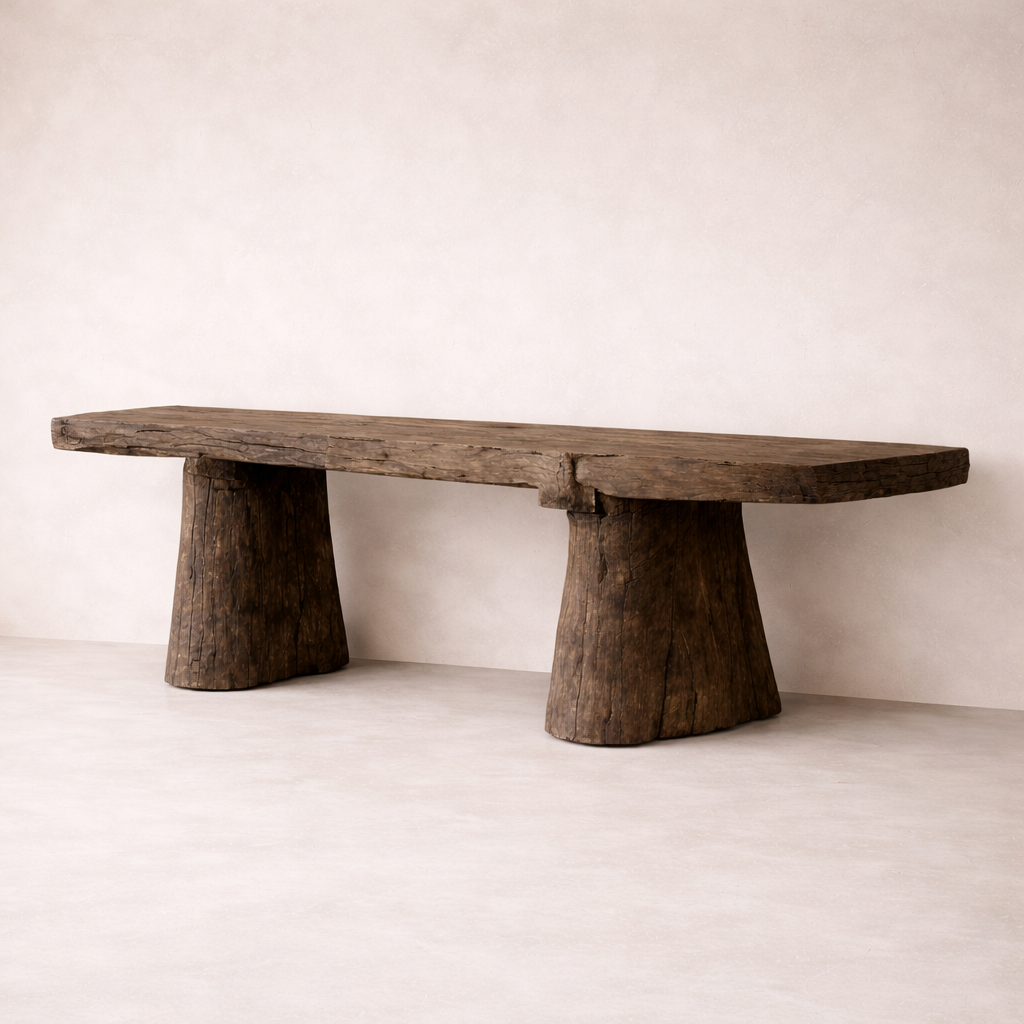 IMOLA RECYCLED WOOD RUSTIC CONSOLE 210CM X 60CM X 80CM