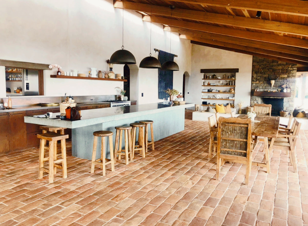 Gerrie : Recycled Elm Concave Stool 65cm seat height