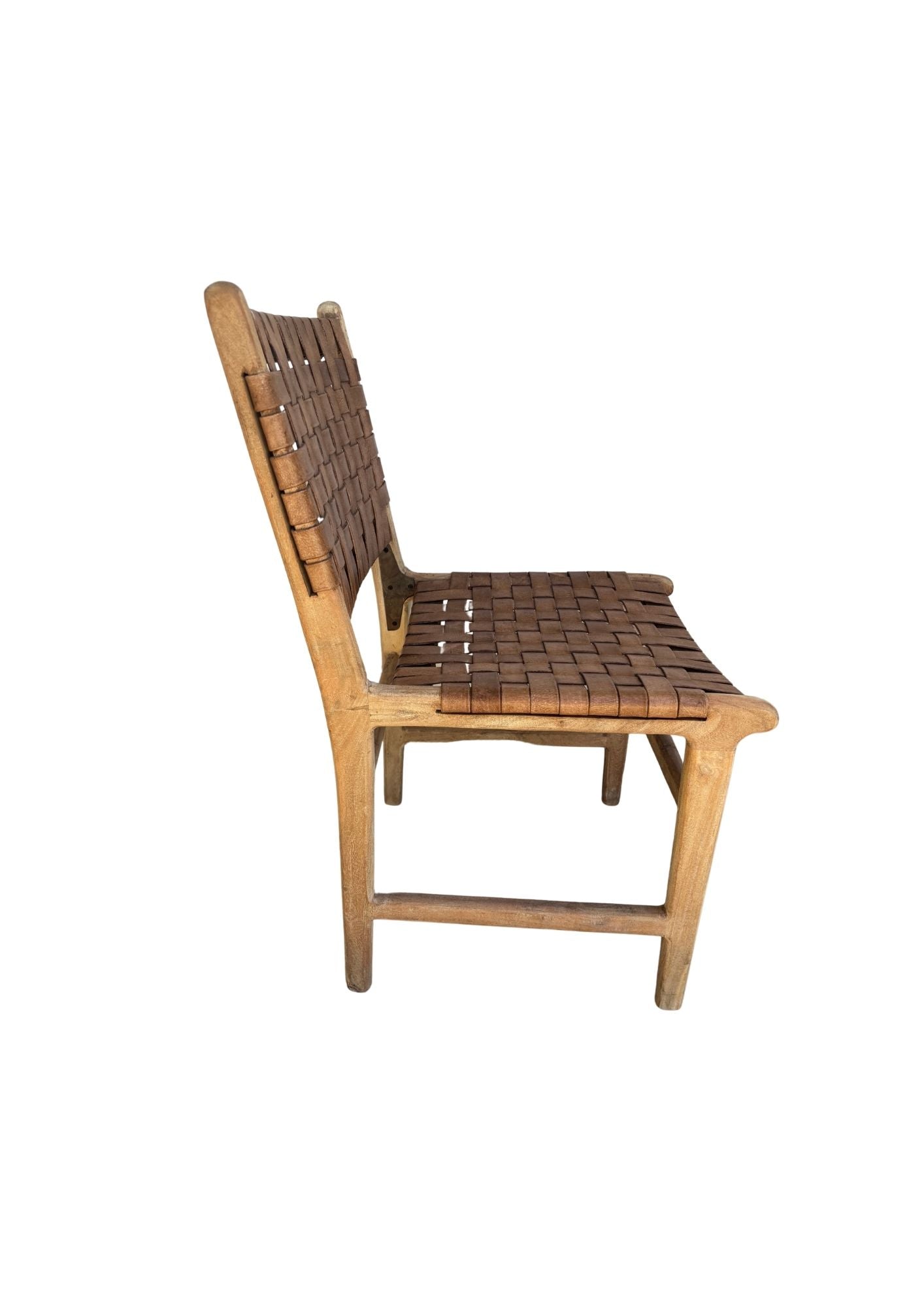 Sienna : Strap Leather Dining Chair, Antique Brown