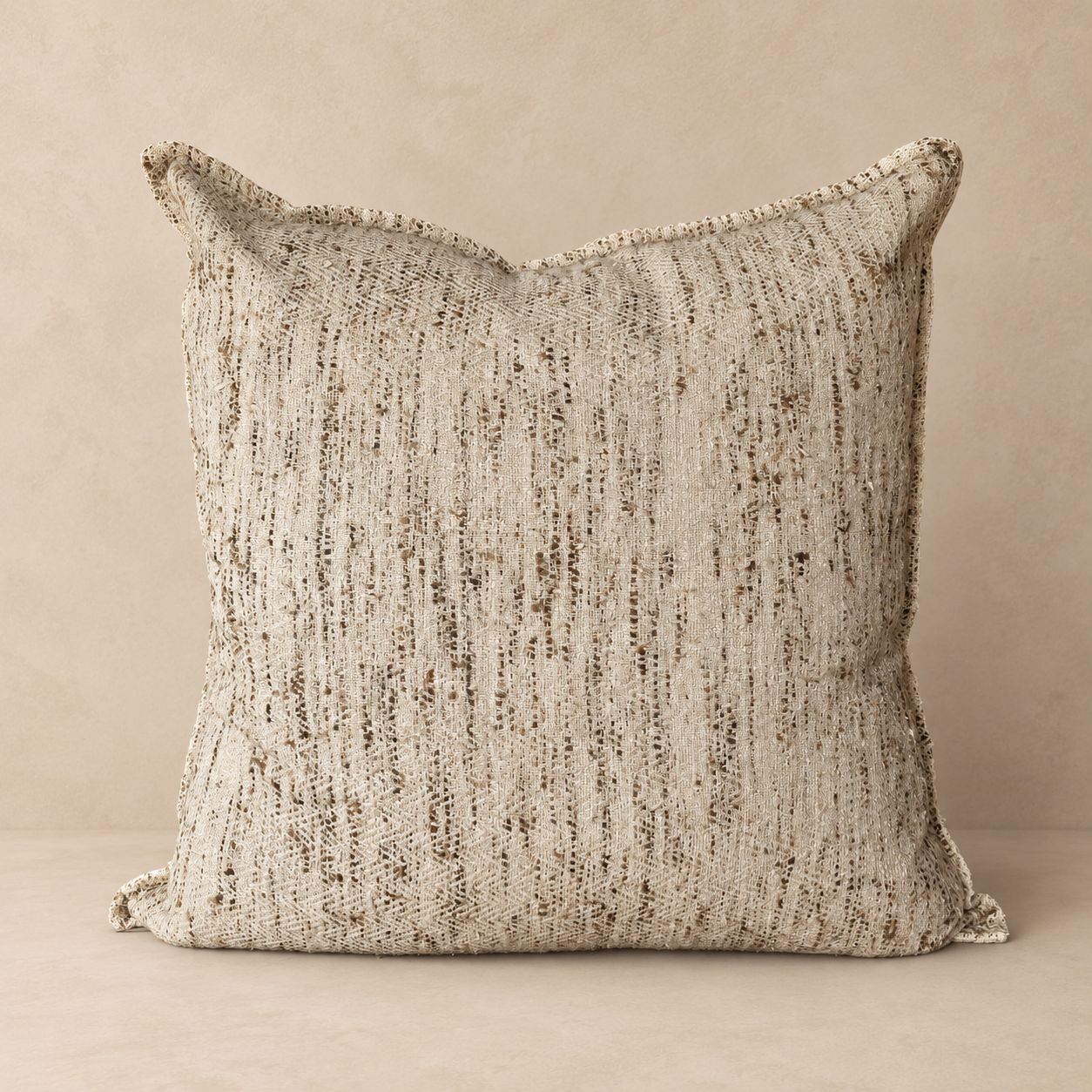 Cushion: Samira Silk Weave Natural | Natural + Chocolate | 2 Sizes