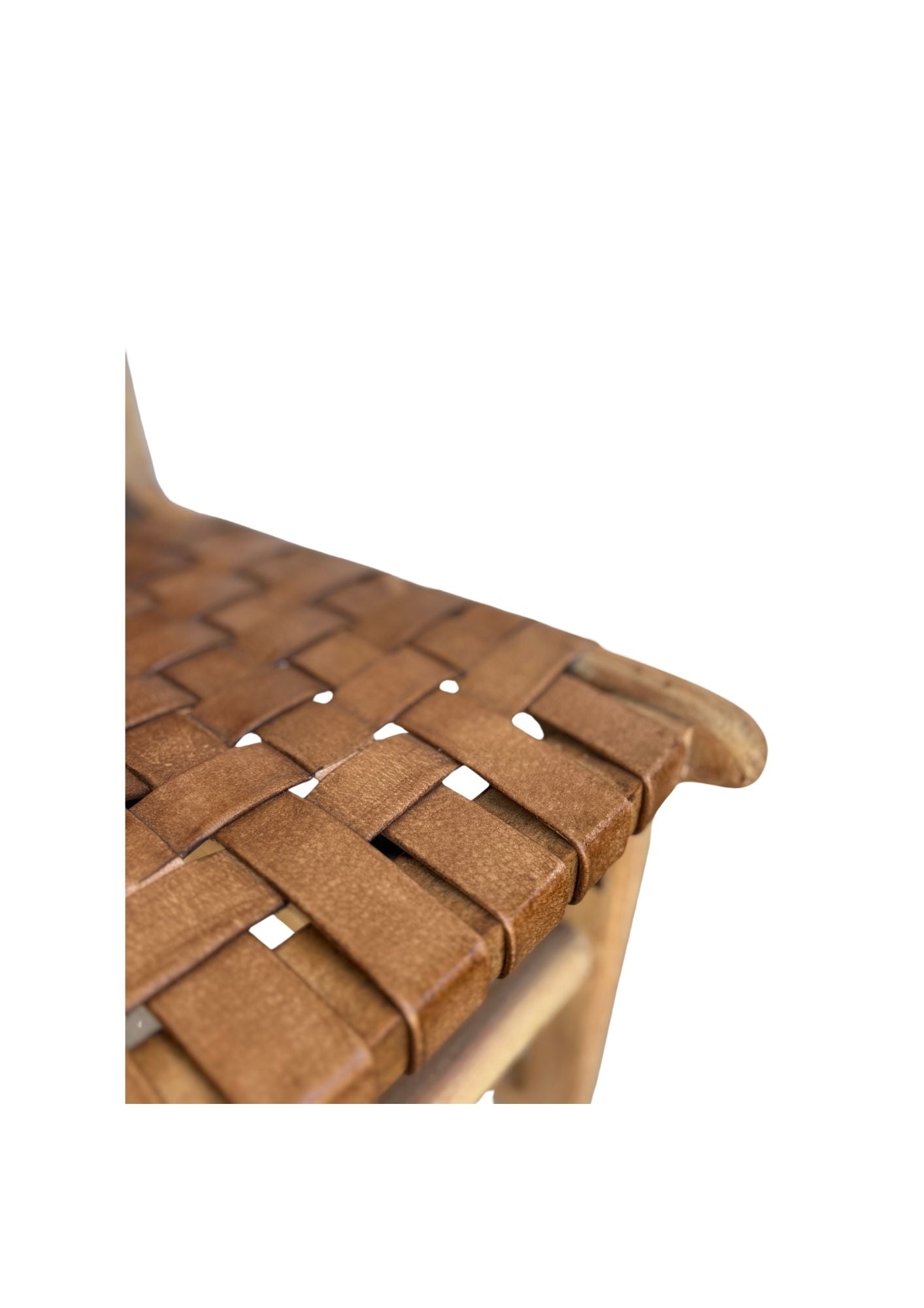 Sienna : Strap Leather Dining Chair, Antique Brown