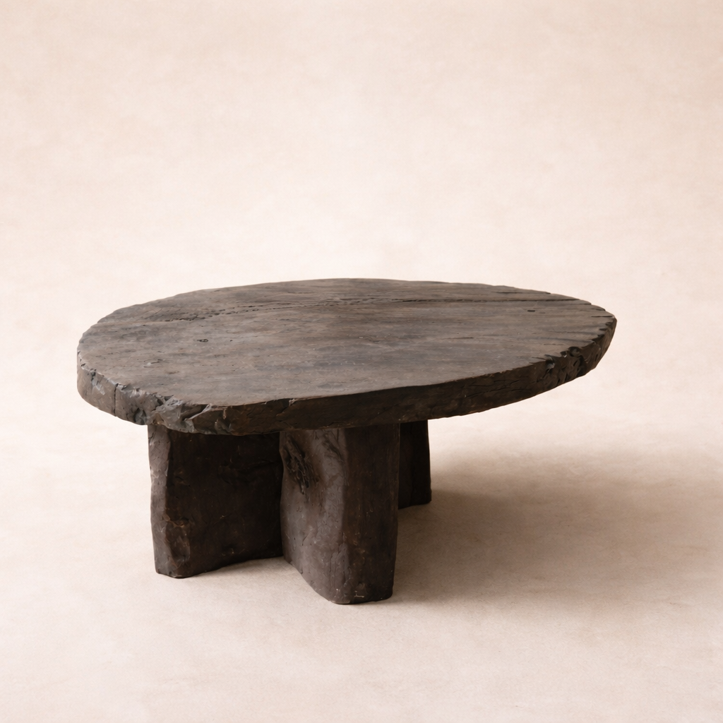 LODI : RECYCLED TEAK ROUND COFFEE TABLE