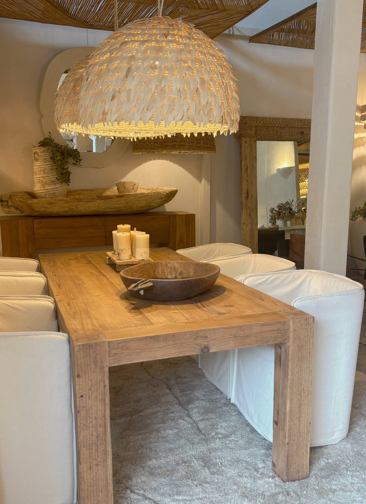 "Edward'Classic Recycled Pine Dining Table 210cm