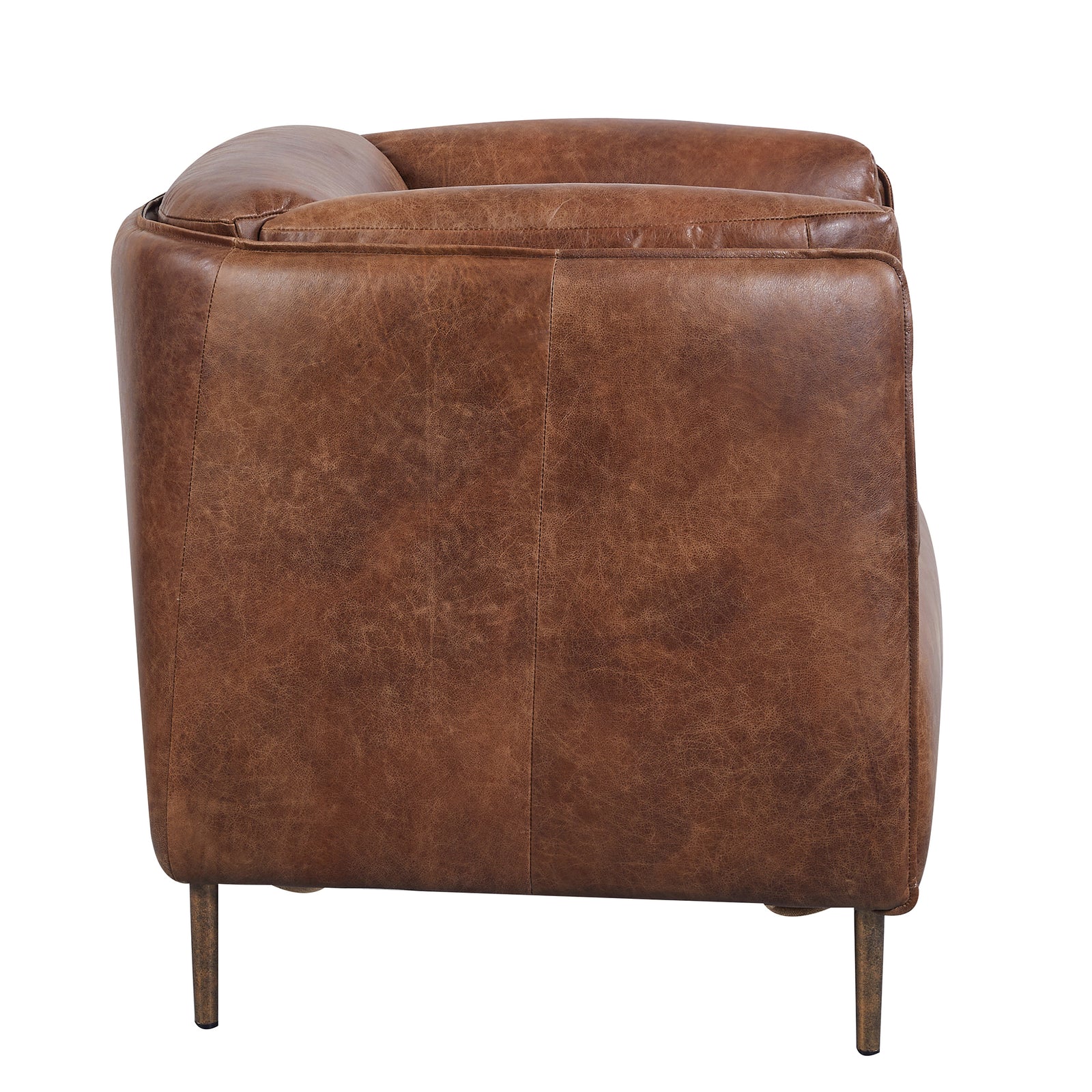 Andrea: Tub Chair, tan leather
