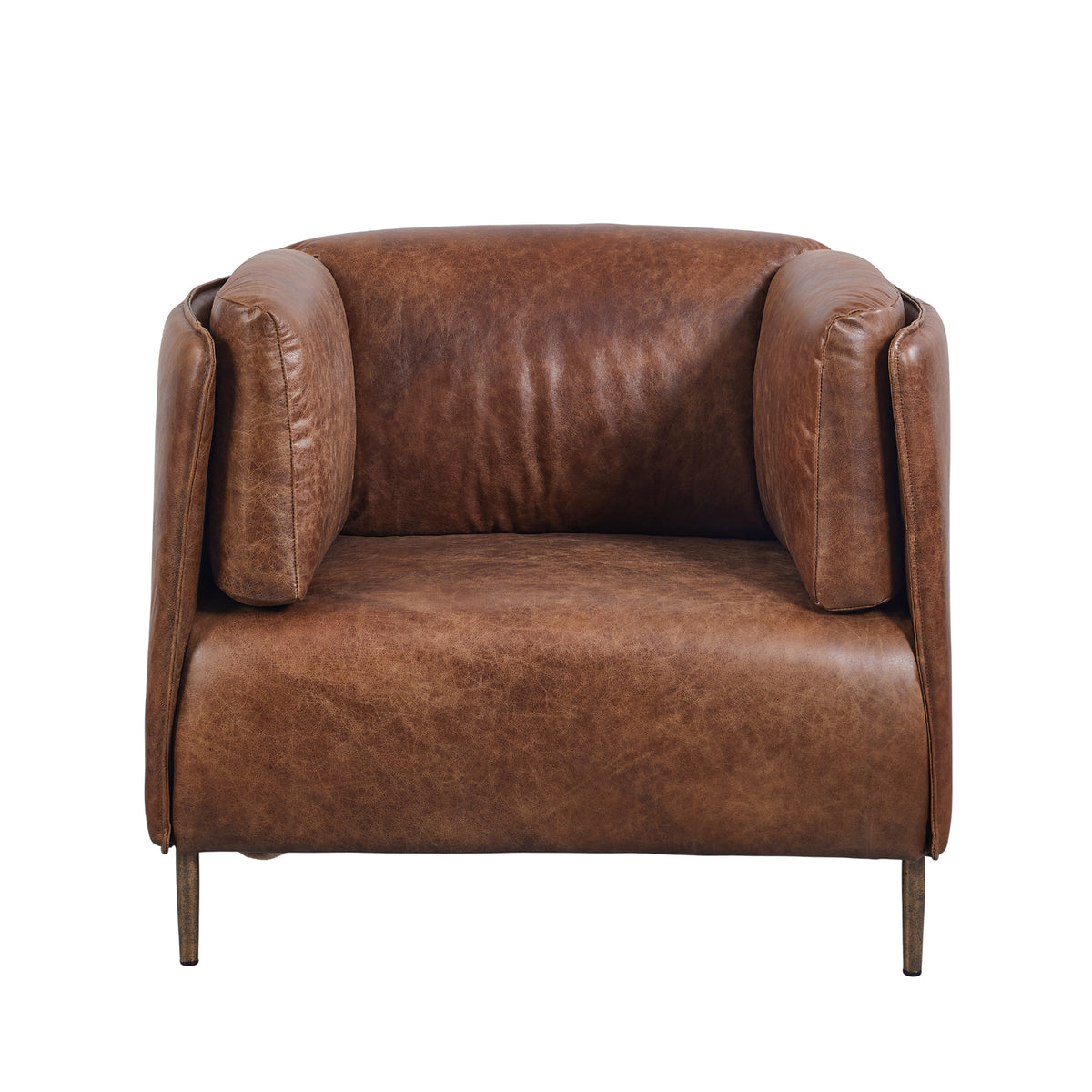 Andrea: Tub Chair, tan leather