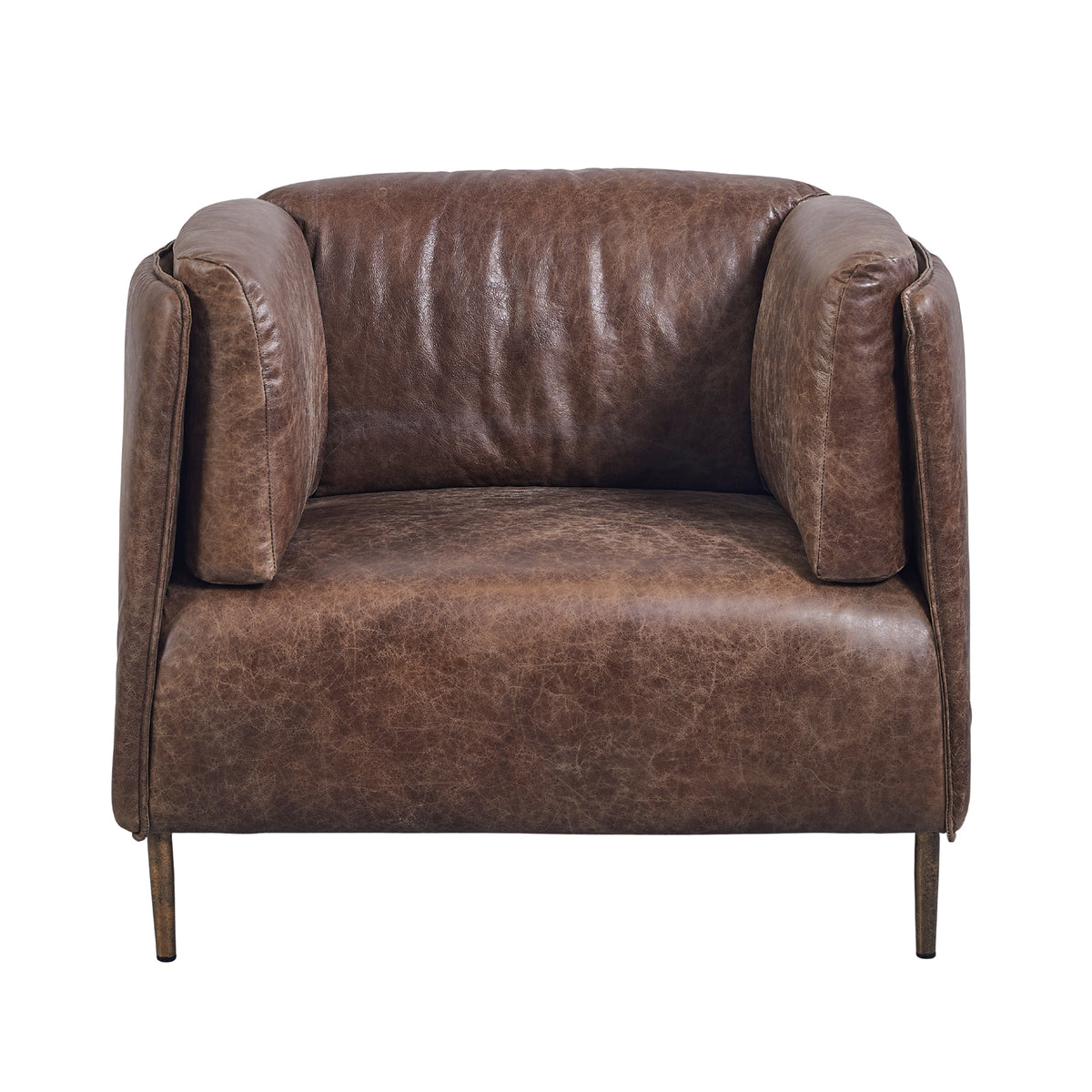 Andrea : Leather Tub Chair, Whiskey