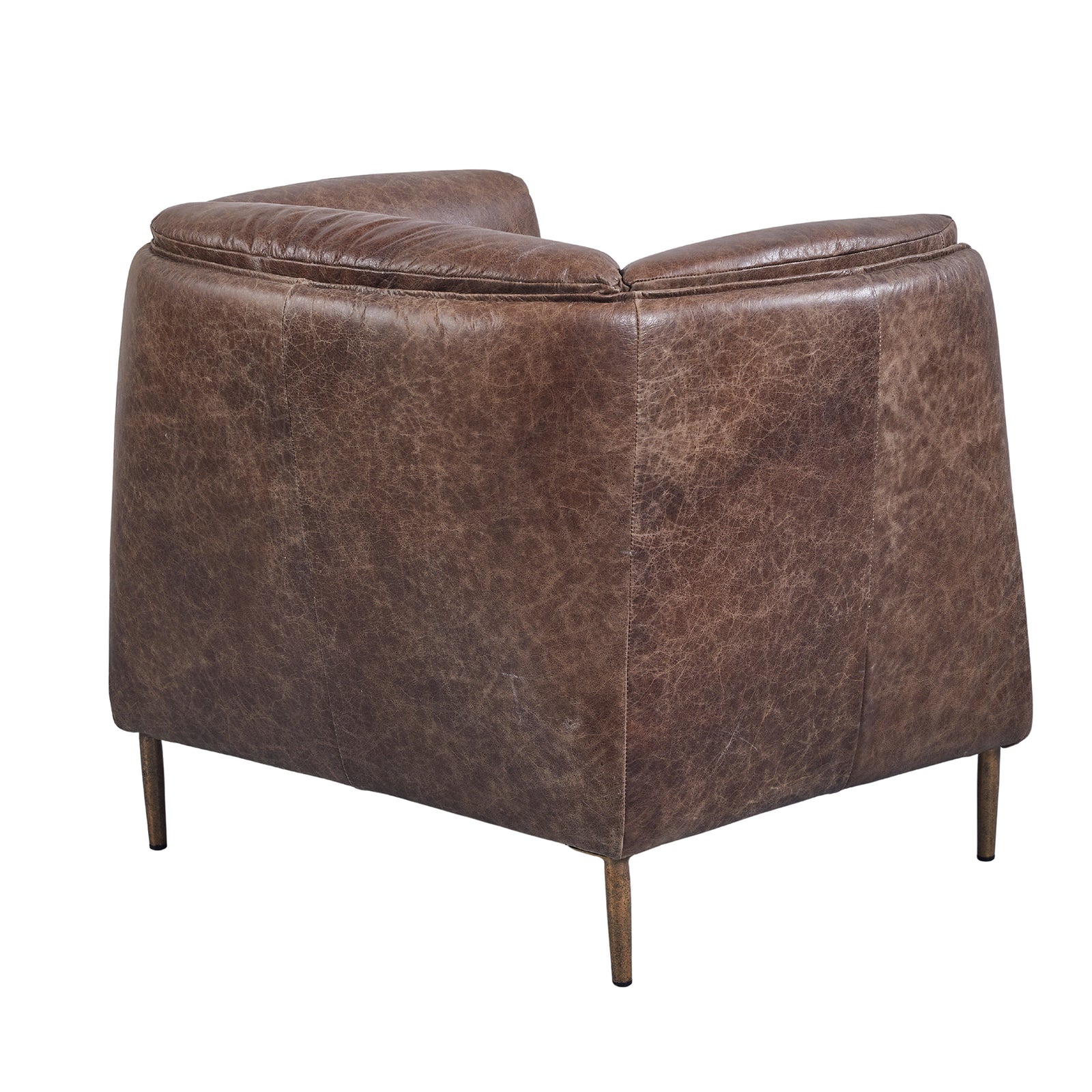 Andrea : Leather Tub Chair, Whiskey
