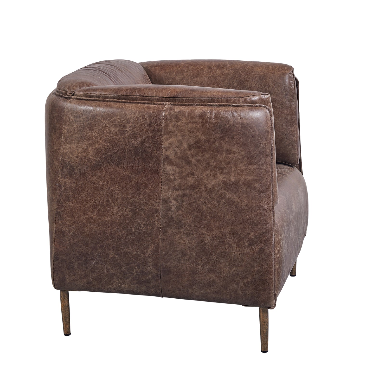 Andrea : Leather Tub Chair, Whiskey