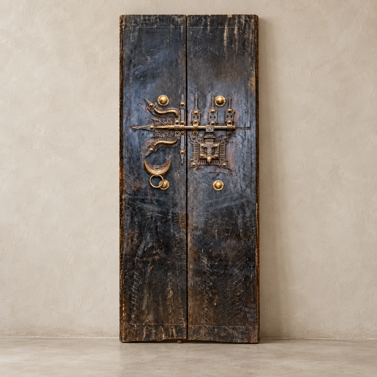 Door Set : Bidziil : Old Indian Timber Door | Black | OUTLET