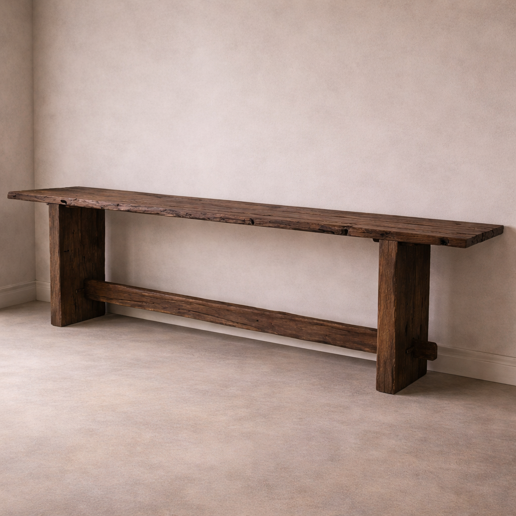 GENOA : RECYCLED OLD TEAK CONSOLE 250cm