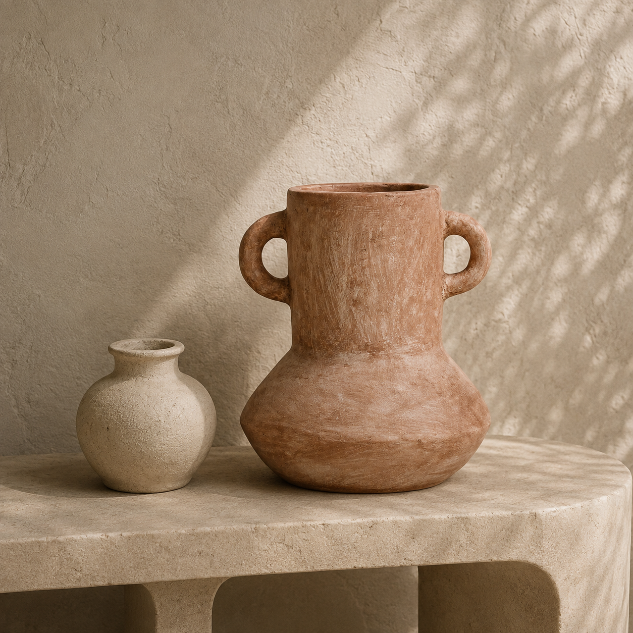 Moda : Terracotta Jug Double Handle, Natural Large