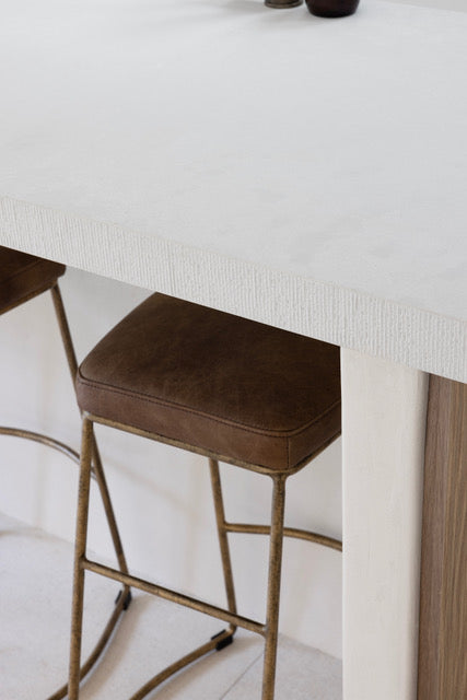 Dario : Vintage Leather Bar Stool.