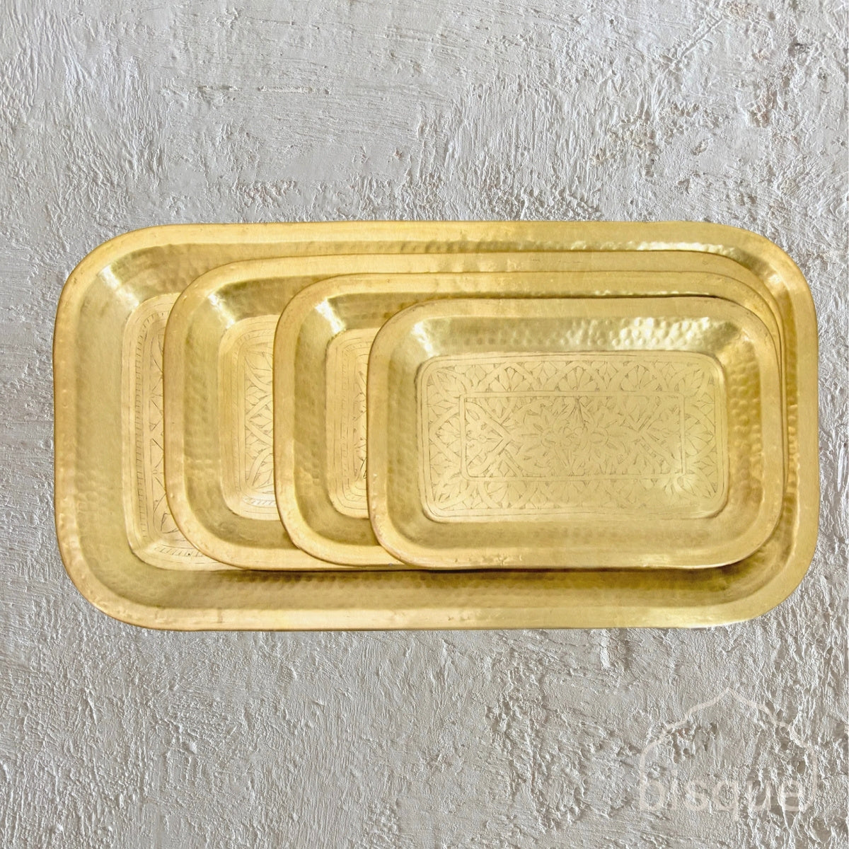 Matan : Set/4 Brass Rectangular Platters