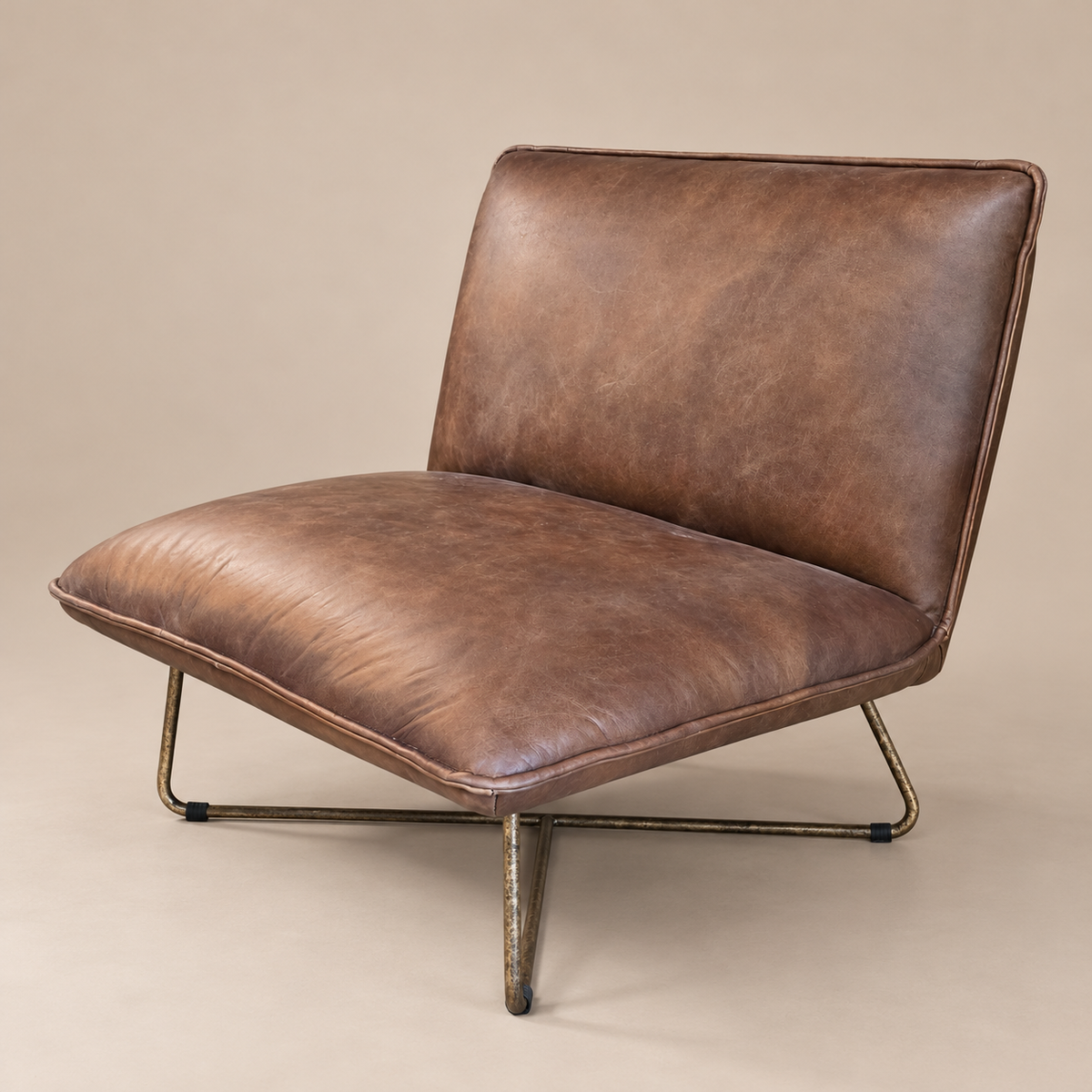 Occasional Chair : Martina : Top Grain Leather | 75cm | Antique Brown