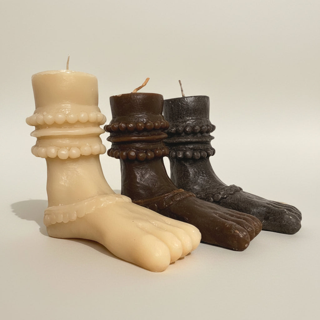 Dana :  Decorated Ankle Candle | Beige | Brown | Black