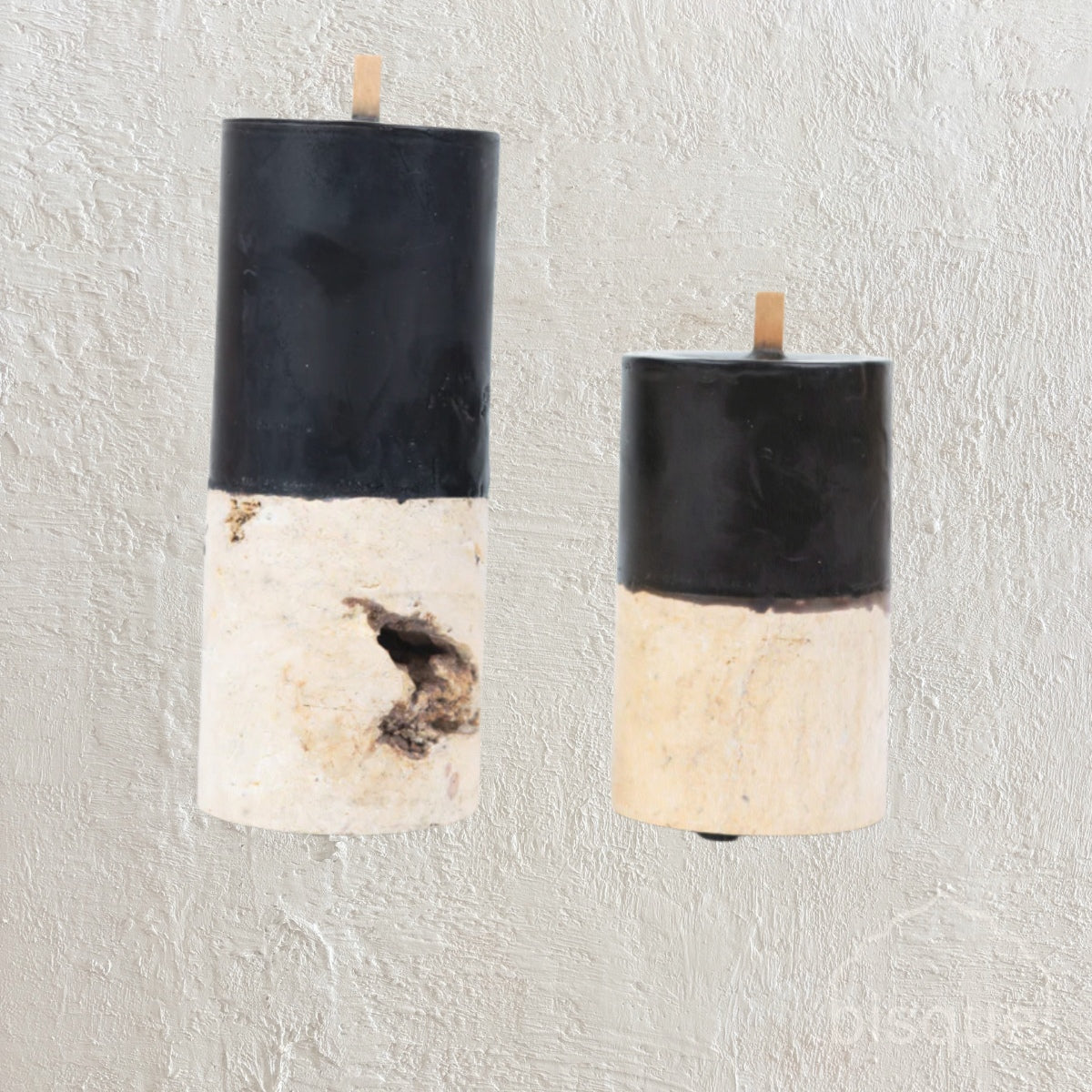 Watamu : Fossilised Candle Base, Black