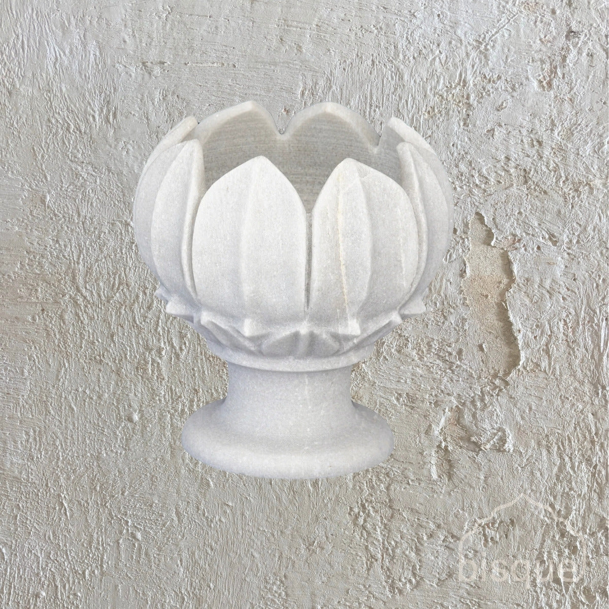 Indiana : White Marble Lotus Flower Candleholder