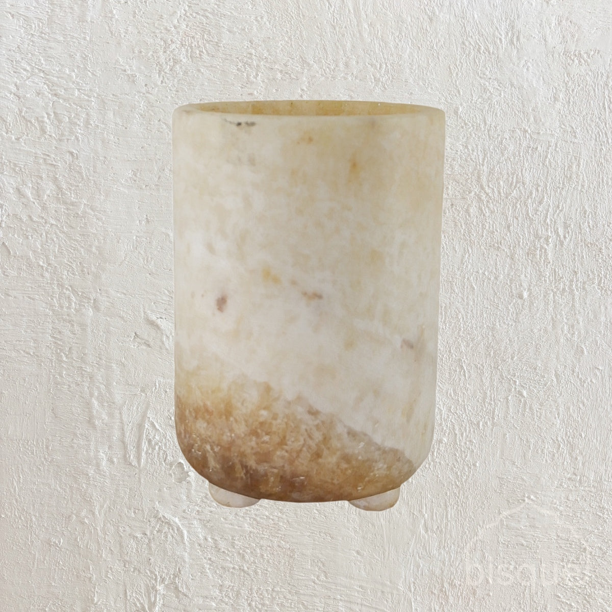 SAREL : IG642ONYX CANDLE HOLDER NATURAL	dia 12 x h 16(18) cm