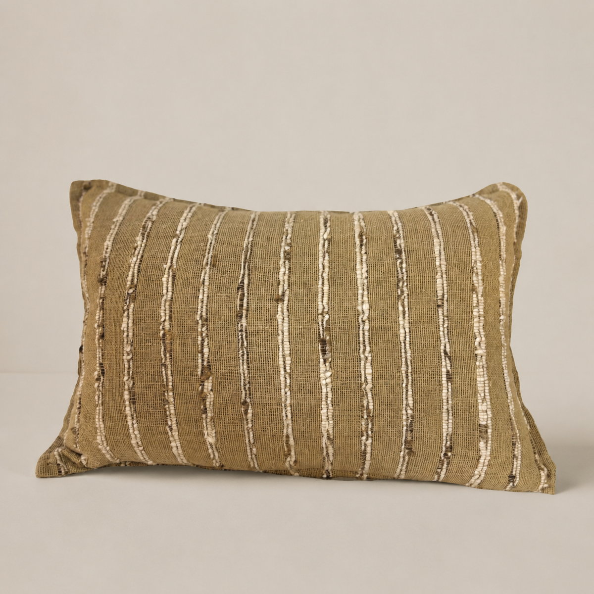 Cushion : Manon : Raised Silk Thread | Natural + Cream | 40 x 60 cm