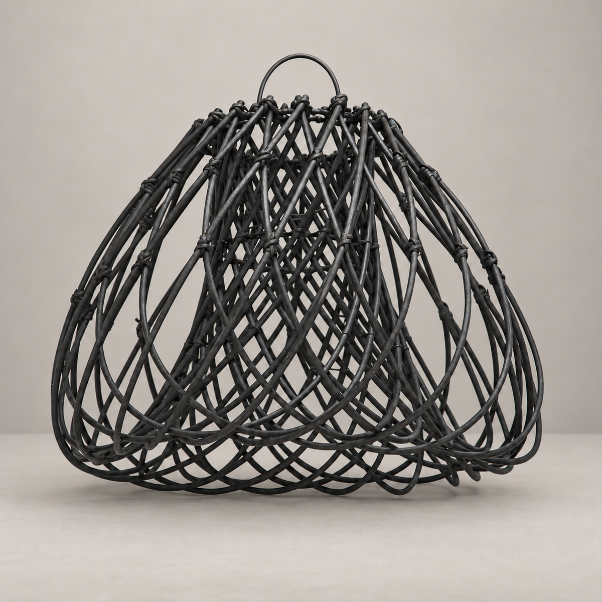 Pendant Light : Mushroom : Rattan Pendant | 2 Sizes | Black | OUTLET