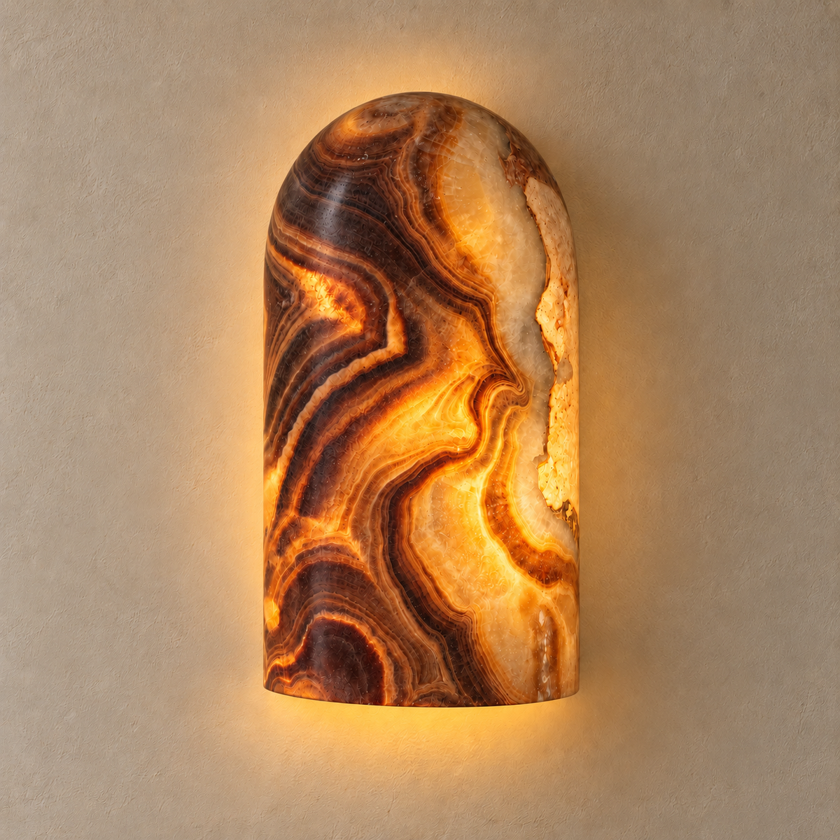 Wall Sconce : Astria : Polished Onyx Dome | Natural