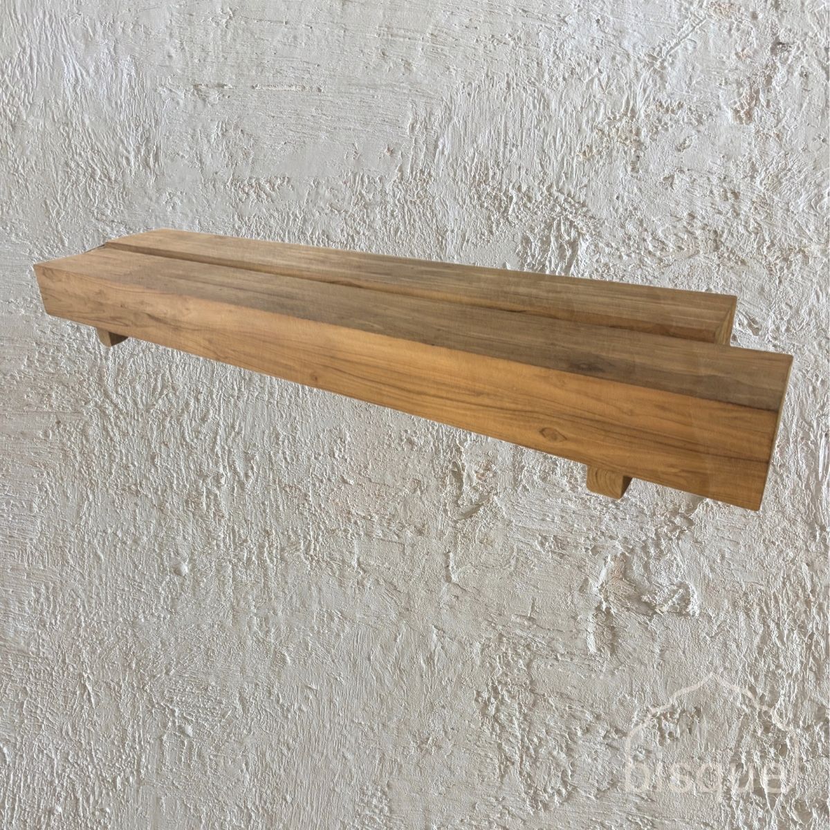 Axel : Wooden two part slab Coffee Table Natural - Recycled Teak