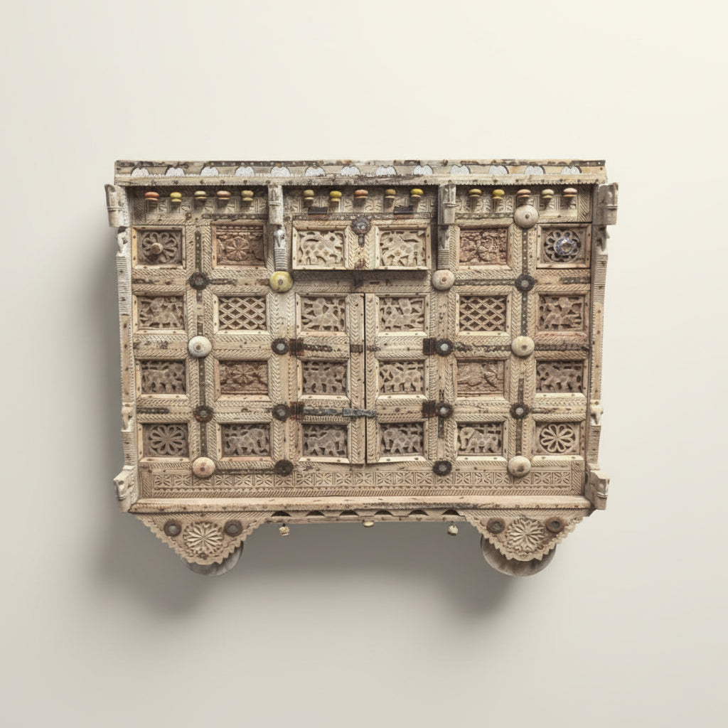 Mahesh : Original Indian Manjoo Console/Cabinet, 132cm.
