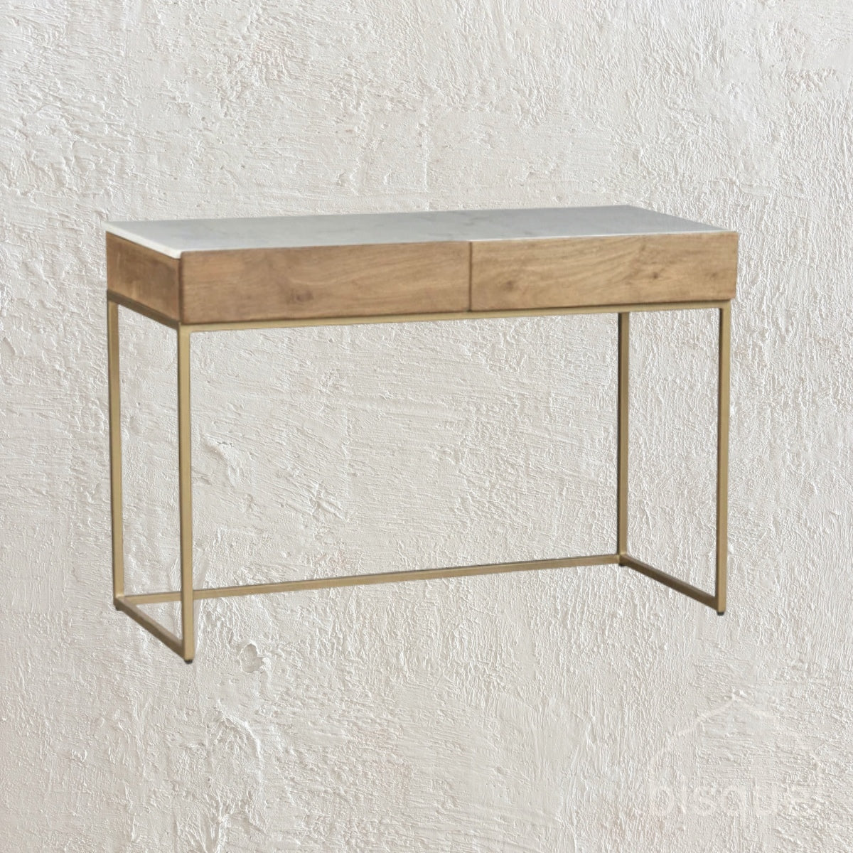 Jacobus : Wooden & Marble Top Writing Table With Iron Leg