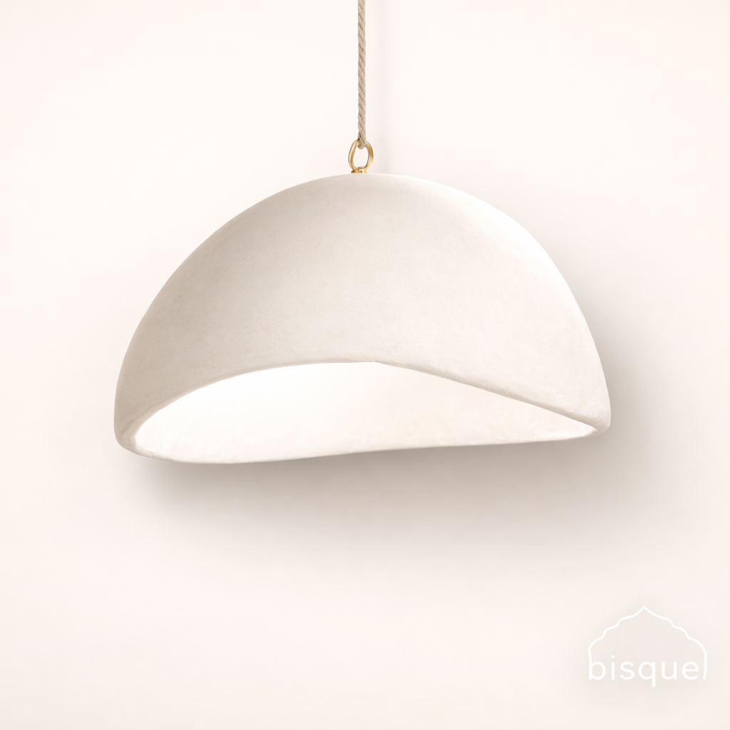 Omari : White Concrete Pendant Light.