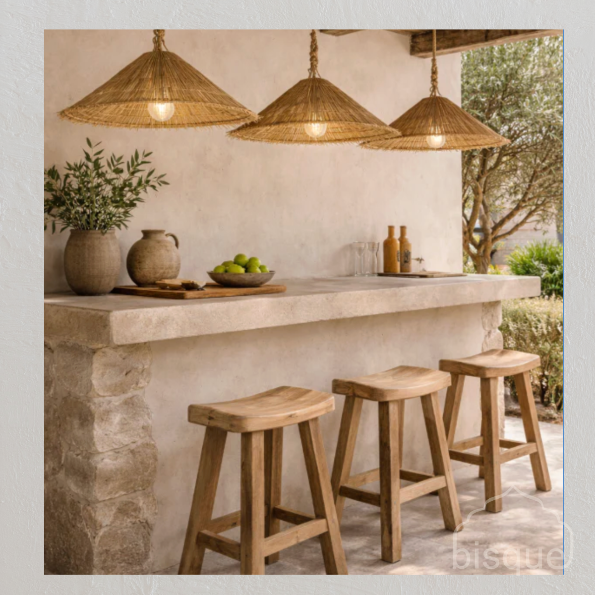 Eftia : Cone Raffia Pendant