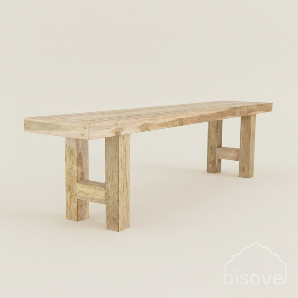 Gemi : Outdoor Bench Seat, Bleached