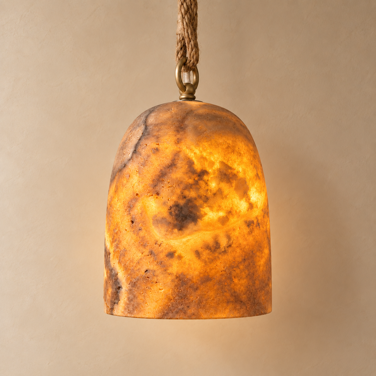 Pendant Light : Alina : Natural Onyx Dome | Natural