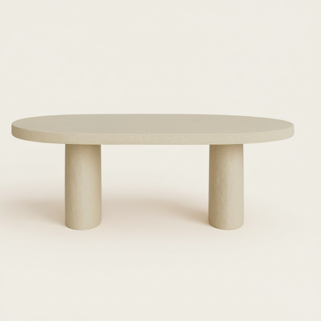 Oval Grc Dining Table Ecru Colour 2.4 metres