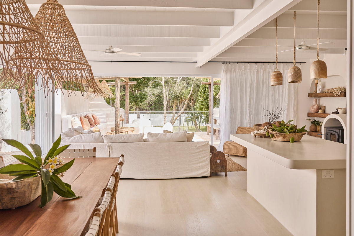 Bakara : Cone Shaped Rattan Pendant, Natural, Large