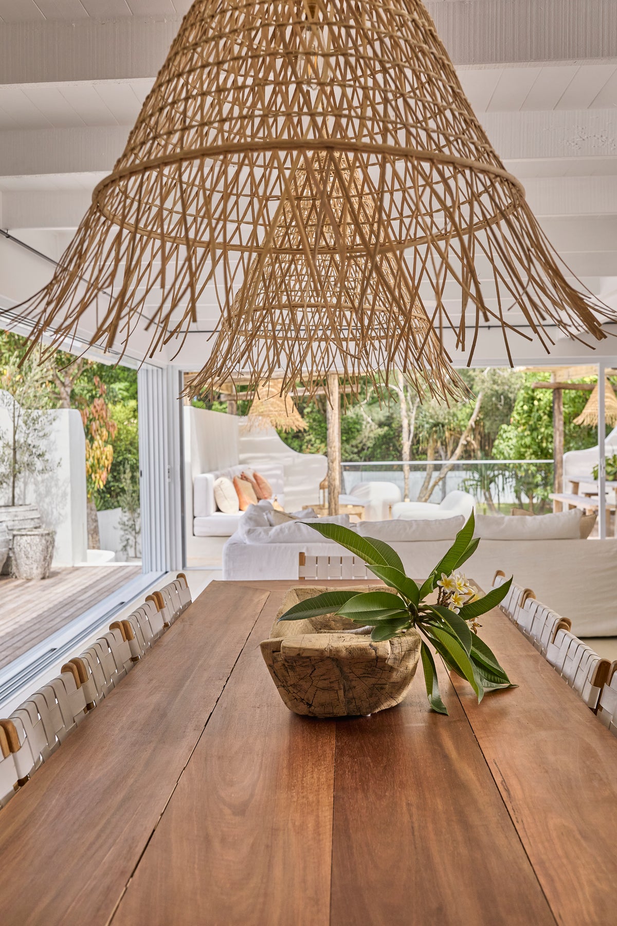 Bakara : Cone Shaped Rattan Pendant, Natural, Large