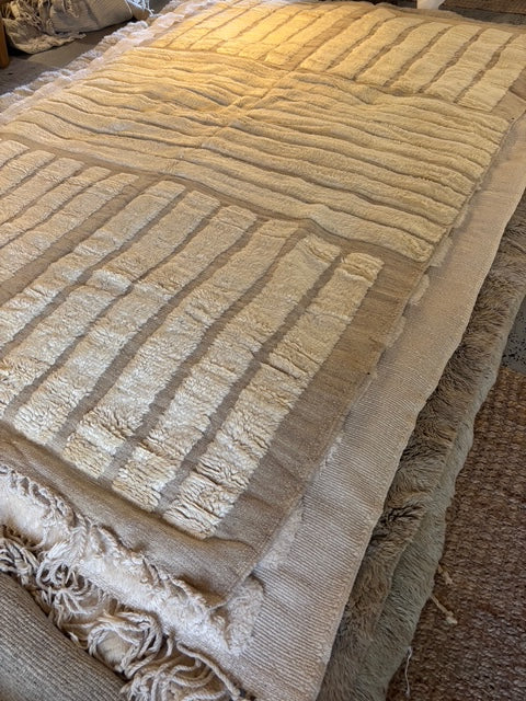 Ifrant : Moroccan Rug, Cream and Taupe, Medium