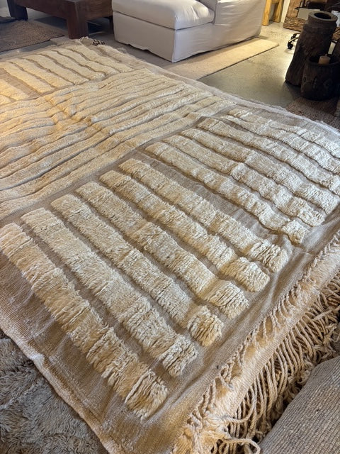 Ifrant : Moroccan Rug, Cream and Taupe, Medium