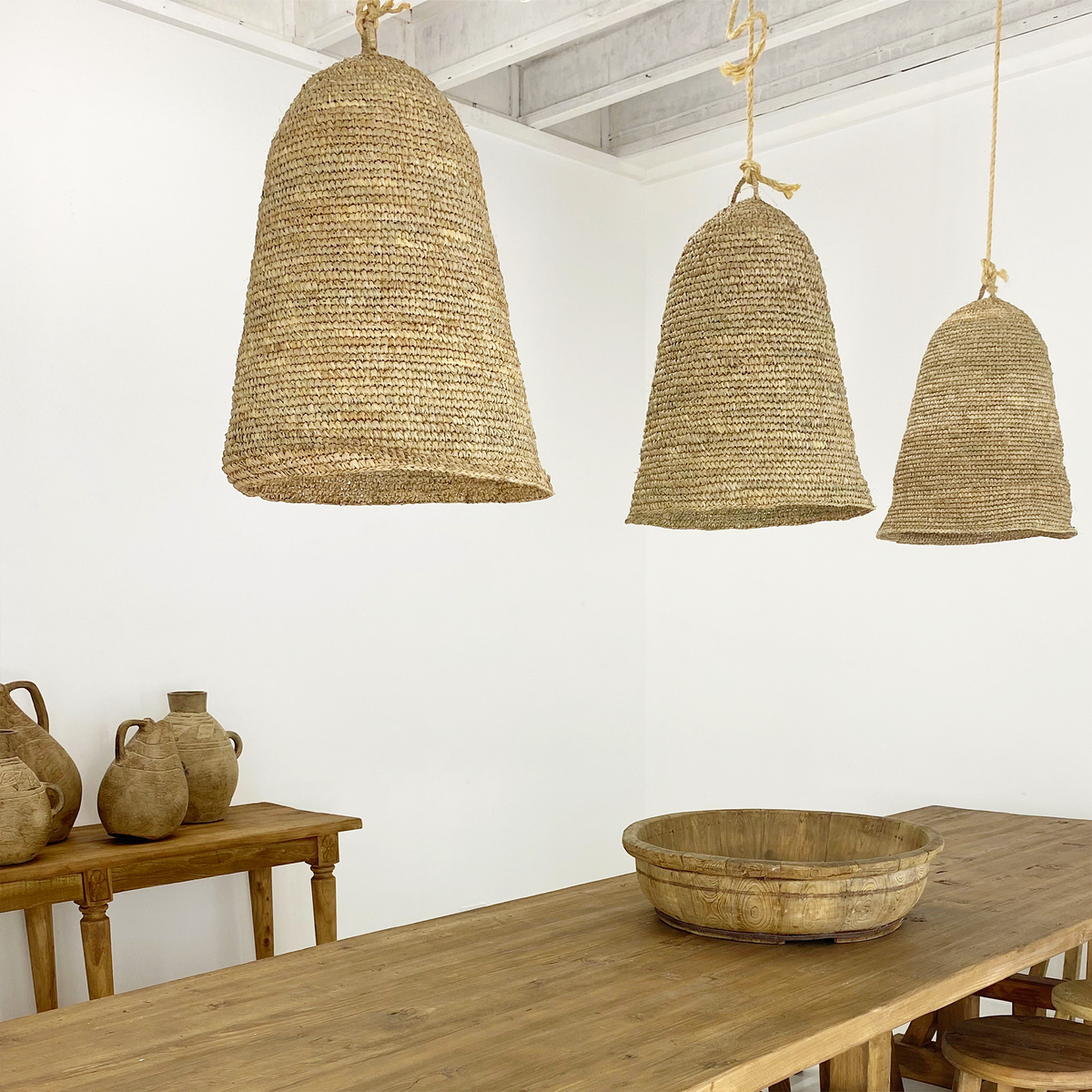 Priya : Sisal Dome Pendant