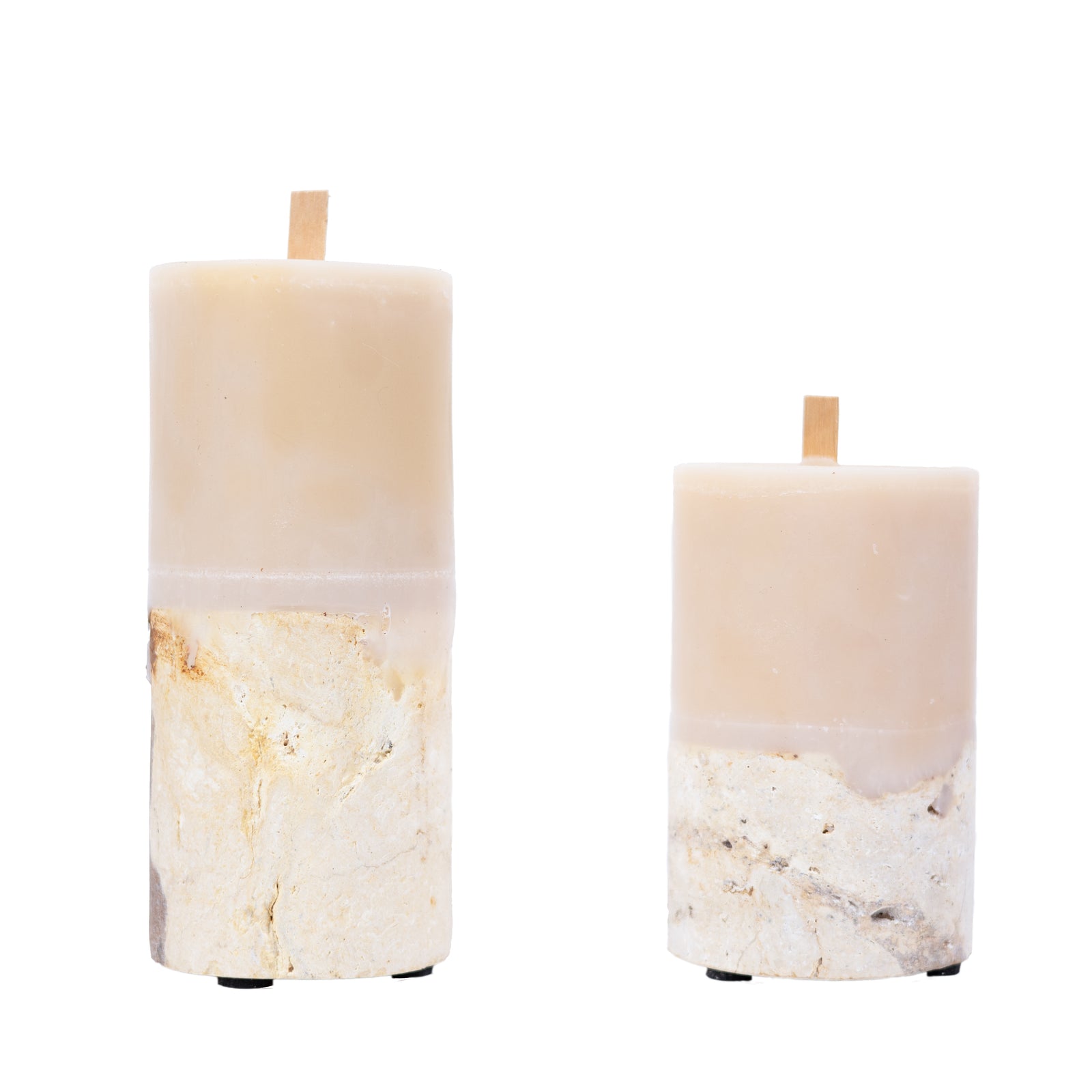Lamu : Fossilised Coral Candle, Beige