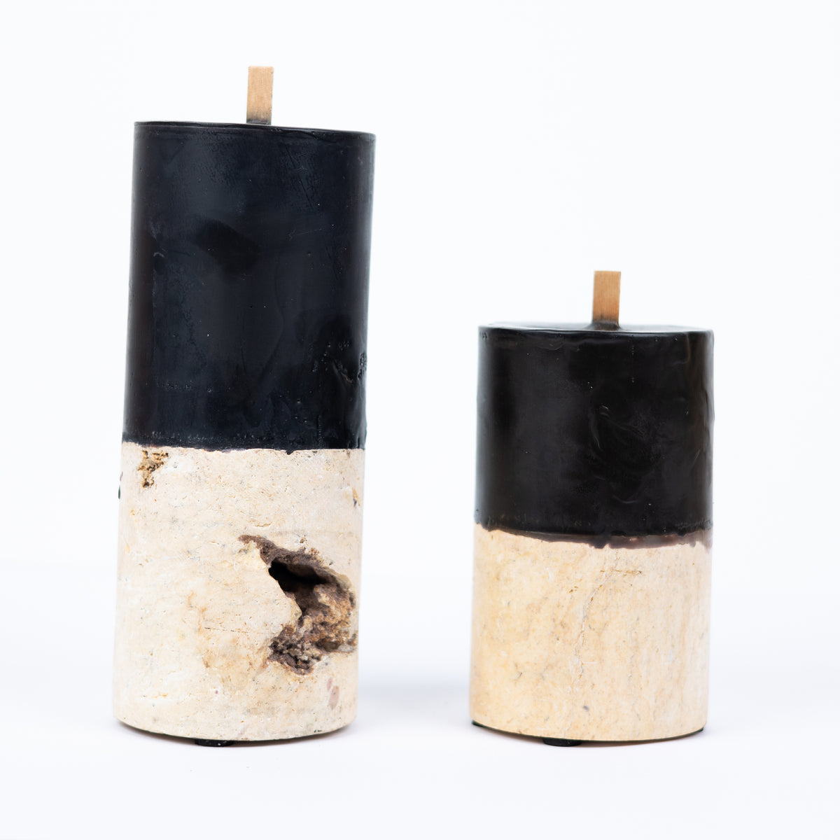 Watamu : Fossilised Candle Base, Black