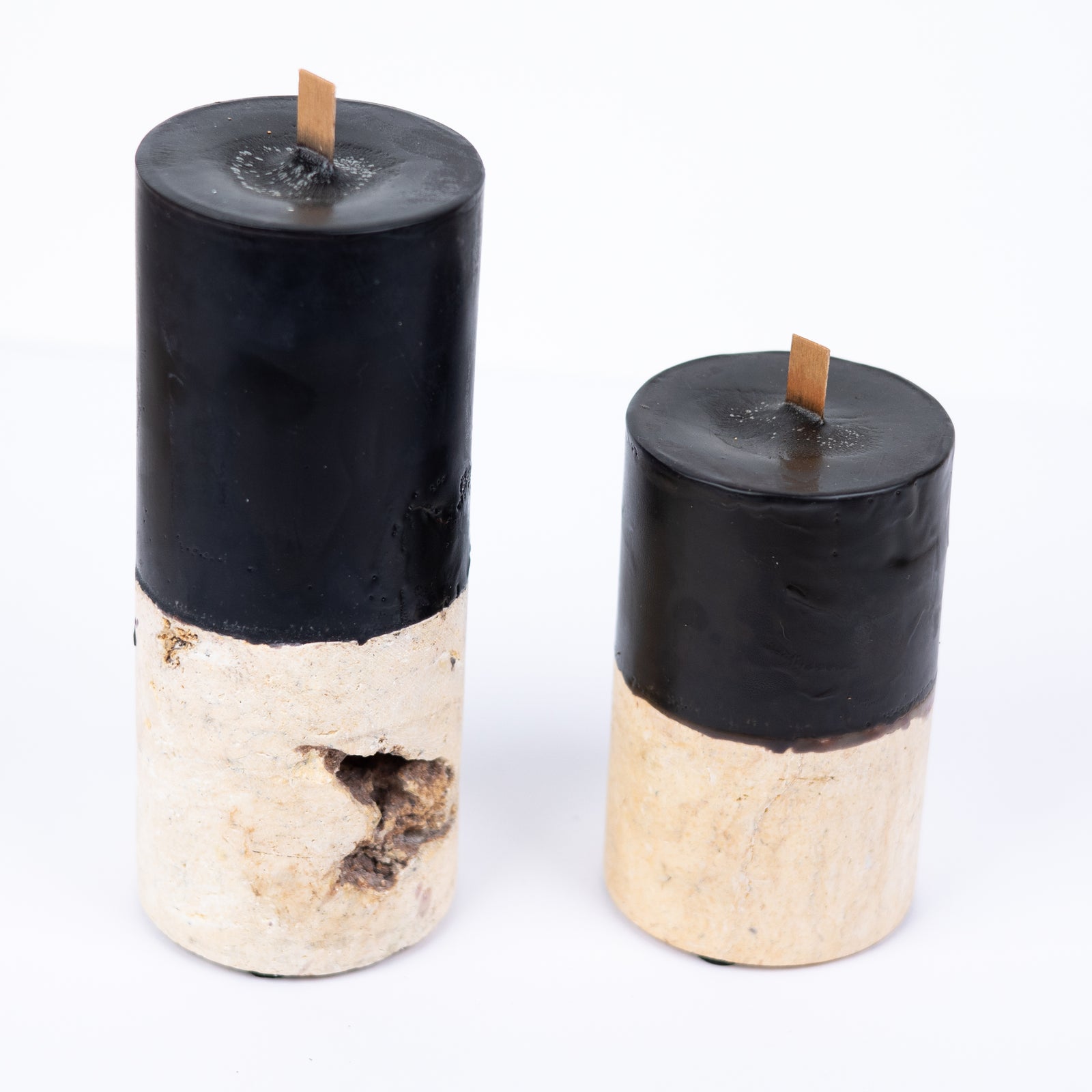 Watamu : Fossilised Candle Base, Black