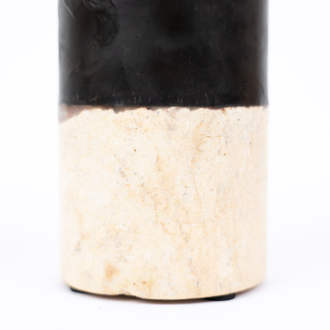 Watamu : Fossilised Candle Base, Black