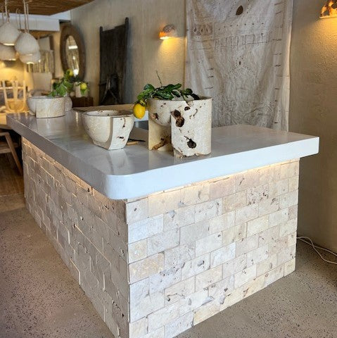 OMAN Natural petrified coral  stone Tiles 200mm x 100mm x 10mm Thick