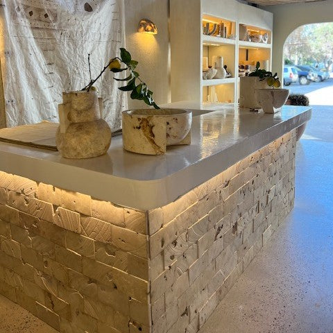 OMAN Natural petrified coral  stone Tiles 200mm x 100mm x 10mm Thick