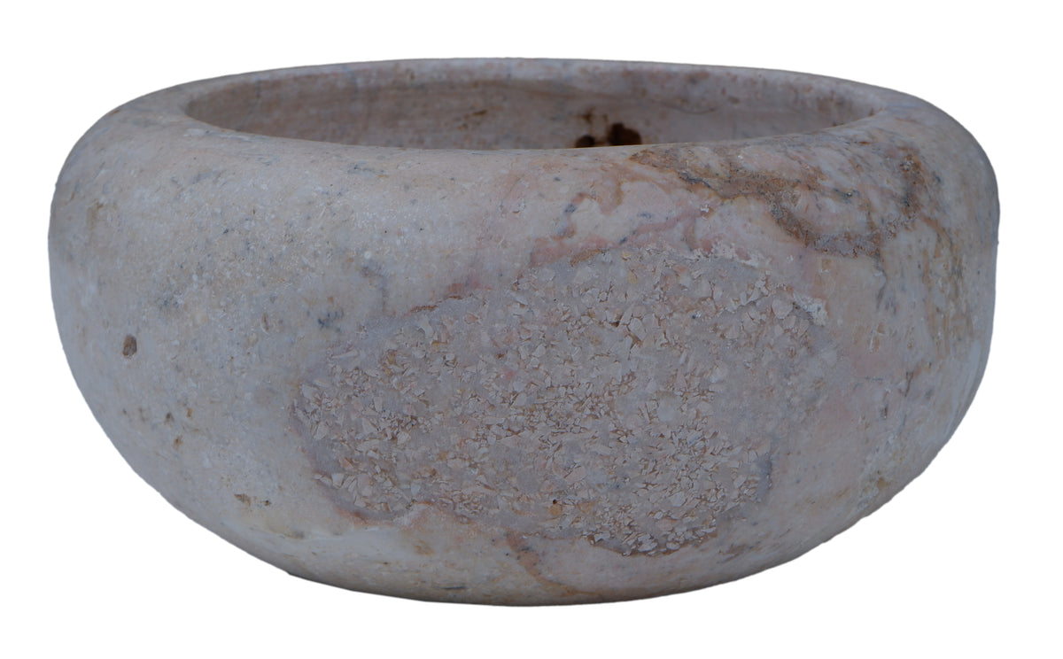 FOSSILIZED CORAL BOWL NATURAL	dia 20 x h 12 cm